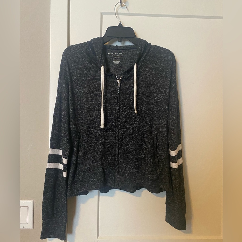 Grey cropped zip-up from American Eagle